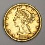 1882 USA $5 Liberty Gold Eagle coin EF40