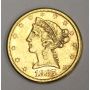 1887s USA $5 Liberty Gold Eagle coin EF45 