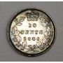 1886 small 6 T5 6/6 Canada Ten 10 Cents EF40+ 
