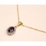 Amethyst & Diamonds 14K yg wg Pendant 18 inch 14K necklace 