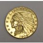 1908 USA quarter eagle $2.50 Indian Gold Coin AU58+ 