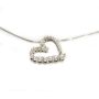 .50+ cts diamonds 18K white gold floating heart pendant & wg necklace 