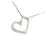.50+ cts diamonds 18K white gold floating heart pendant & wg necklace 