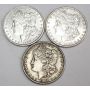 3 x 1900 Morgan Silver Dollars three nice coins 