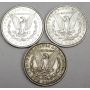 3 x 1900 Morgan Silver Dollars three nice coins 