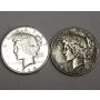 1925 and 1935 USA Peace silver dollars VF-EF