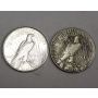 1925 and 1935 USA Peace silver dollars VF-EF