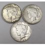 1922 1922d 1923d USA Peace silver dollars VF-EF