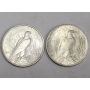 1922 and 1923 Peace USA silver dollars nice 
