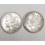 1886 and 1887 uncirculated USA Morgan Silver Dollars