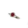 Ruby & Diamond 10K white gold ring .64ct Ruby & 22 diamonds 
