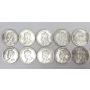 10 x 1935 Canada King George V silver dollars  AU58+ to MS63