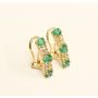 Emerald Diamond clip on earrings 6x .10ct emeralds & 16 diamonds 