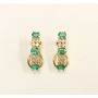 Emerald Diamond clip on earrings 6x .10ct emeralds & 16 diamonds 