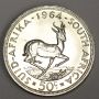 South Africa 50 cents 1964 silver crown size coin