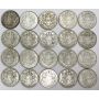 20x 1954 Canada silver 50 cent coins 