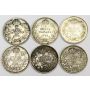 Canada 5 cents silver coins  all 6-coins VF30 or better