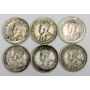 Canada 5 cents silver coins  all 6-coins VF30 or better