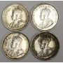 1917 1918 1919 and 1920 Canada 5 cent silver 4-coins 