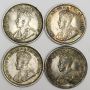1911 1912 1913 and 1914 Canada 5 cents silver coins 