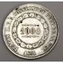 1861 Brazil 1000 Reis silver coin VF20