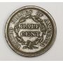 1853 Braided Hair half cent coin AU50 