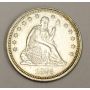 1876 motto above eagle quarter dollar 25 cents AU50