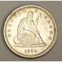 1859 seated Liberty quarter 25 cents EF40+