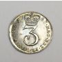 1743 three pence silver 3d S3713B Great Britain 