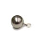 11.mm round black Tahitian pearl good finish and luster with 18K white gold bale
