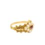 Ruby and pearls 14k yg ladies ring very ornate with 10-cultured pearls 