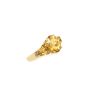 2.20ct oval Citrine 14k yg ring with 4-baquette citrine 2-diamonds 