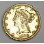 1882 Liberty head half eagle gold coin EF45  details 