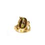18 Karat Yellow Gold 4.88 Carat Fire Agate Ring Green and Orange with Mauve 