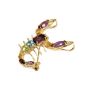14 Karat Yellow Gold Scorpian Pendant With Amethysts Blue Topaz Olivine Citrines