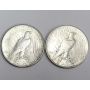 2x Peace silver dollars 1925 AU55 & 1926s EF45