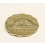 1998 Canada 5 cents struck on Hong Kong scalloped brass 20 cent planchet