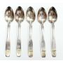 5x RCMP tea spoons with gold & blue enamel crests 