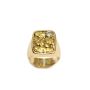 Yukon gold nuggets 14K ring .20ct diamond 17.6 grams 
