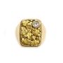 Yukon gold nuggets 14K ring .20ct diamond 17.6 grams 