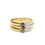 18 Karat Yellow gold Diamond and Gemstone stacking rings 