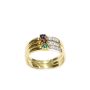 18 Karat Yellow gold Diamond and Gemstone stacking rings 
