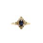 14 Karat Yellow gold 0.56 Carat Blue Sapphire and Diamond Ring 