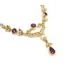 14 Karat Yellow Gold Amethyst and Seed Pearl Necklace 