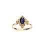 14 Karat Yellow gold 0.56 Carat Blue Sapphire and Diamond Ring 