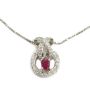 18 Karat White Gold 0.25 Carat Ruby and Diamond Pendant Necklace 