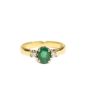 18K yellow and white gold Emerald and Diamond ring 0.85 carat Emerald 