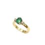 18K yellow and white gold Emerald and Diamond ring 0.85 carat Emerald 
