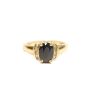 Blue Sapphire and Diamond ring 10K yellow gold with 8x diamonds 