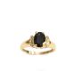 Blue Sapphire and Diamond ring 10K yellow gold with 8x diamonds 